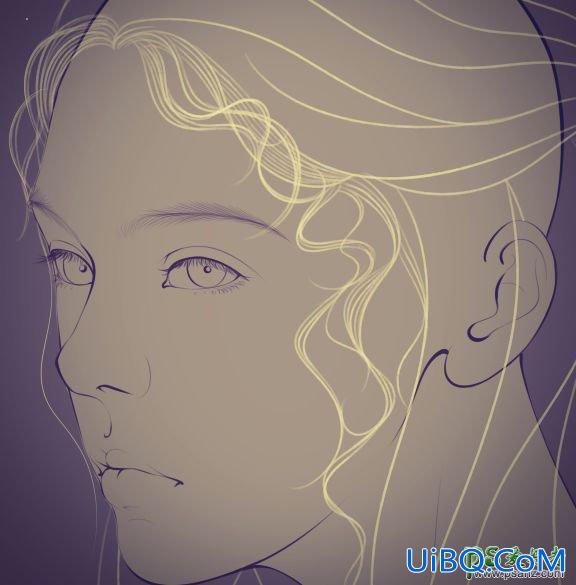 PS手绘大神教你把漂亮的欧美女生照片制作成工笔画效果