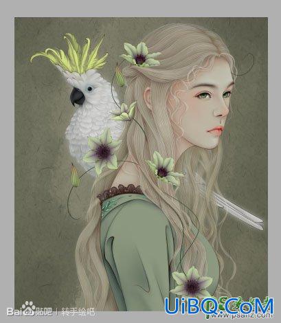 PS手绘大神教你把漂亮的欧美女生照片制作成工笔画效果