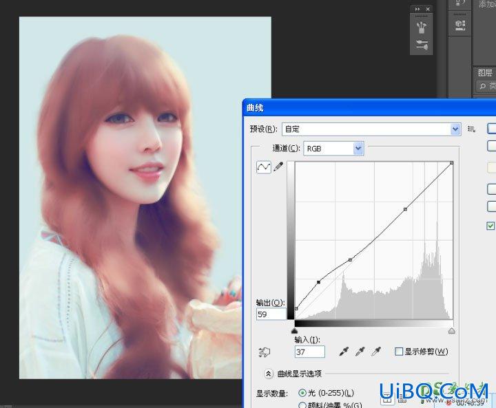 Photoshop美女仿手绘教程：甜美女生写真照制作出文艺风仿手绘效果。