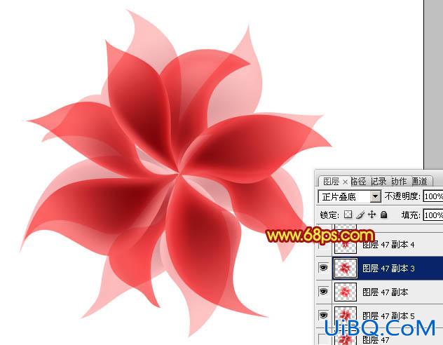 ps鼠绘透明丝质花朵