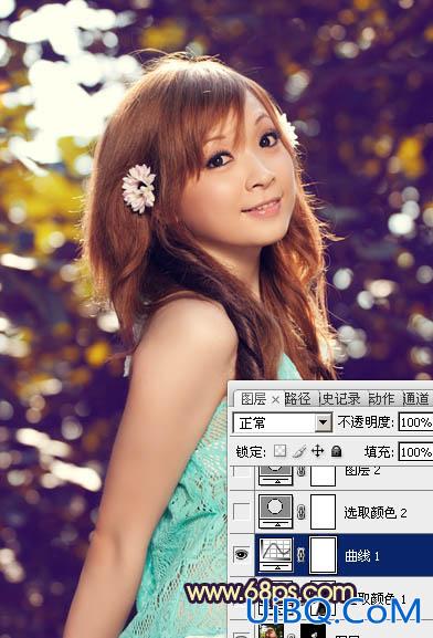 ps人物暗蓝色调调色教程