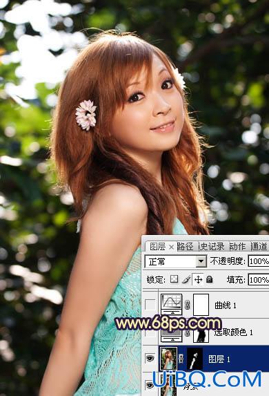ps人物暗蓝色调调色教程