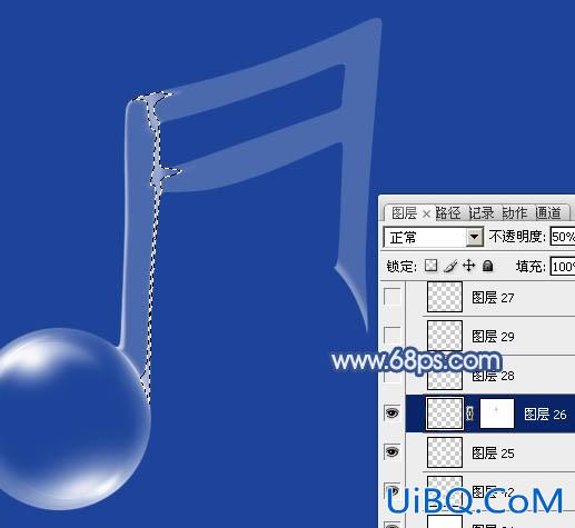 ps鼠绘透明音符泡泡