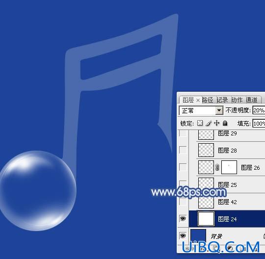 ps鼠绘透明音符泡泡