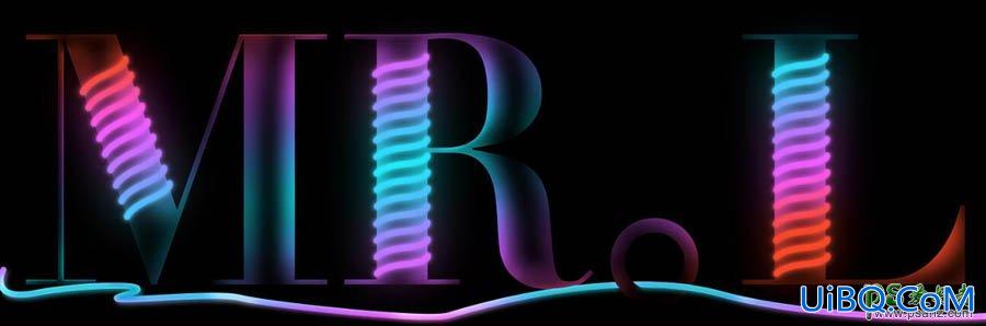 PS设计绚丽多彩的霓虹字体，霓虹灯文字特效，霓虹灯艺术