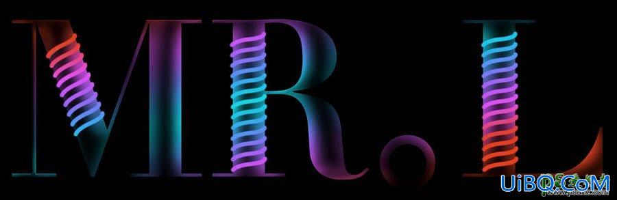 PS设计绚丽多彩的霓虹字体，霓虹灯文字特效，霓虹灯艺术