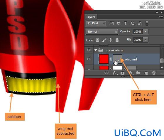 ps cs6设计火箭UI图标