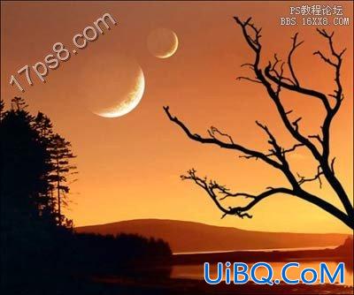 用ps制作橘色夜空