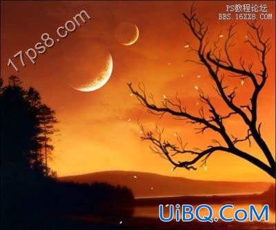 用ps制作橘色夜空