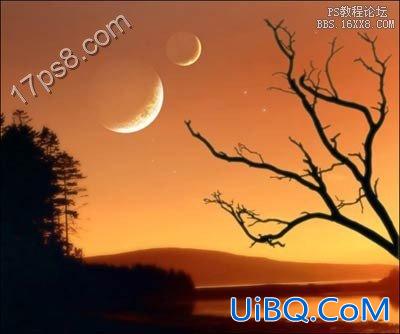 用ps制作橘色夜空