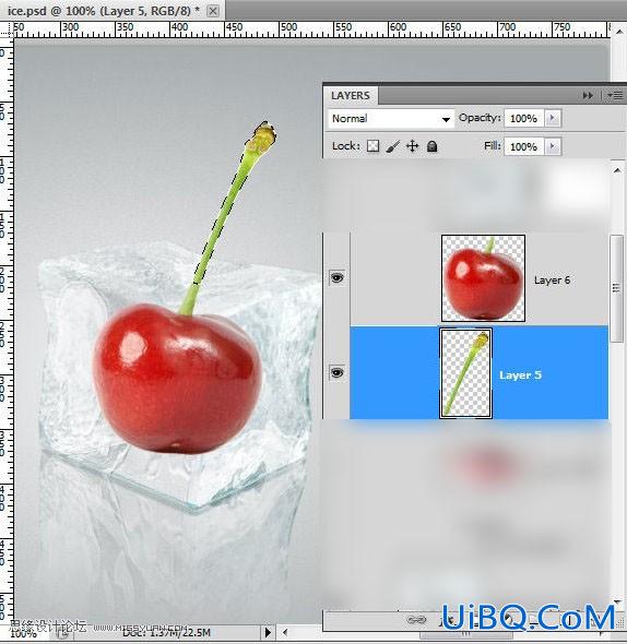 ps CS5利用3D功能打造逼真冰冻樱桃特效