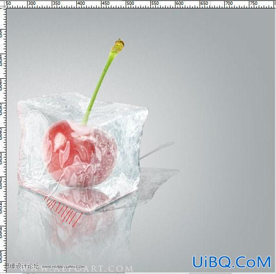 ps CS5利用3D功能打造逼真冰冻樱桃特效
