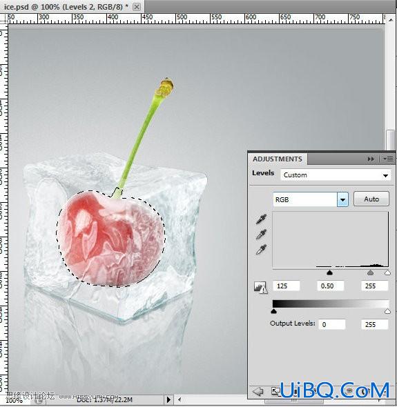 ps CS5利用3D功能打造逼真冰冻樱桃特效