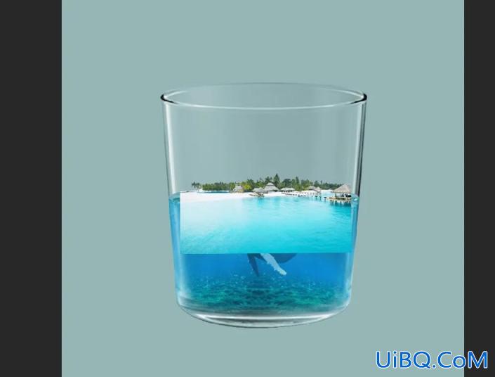 创意合成，通过Photoshop设计玻璃杯里的海洋世界