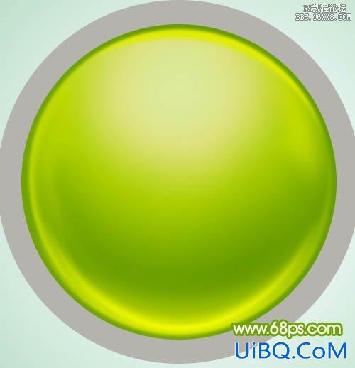 ps绿色圆形水晶按钮教程