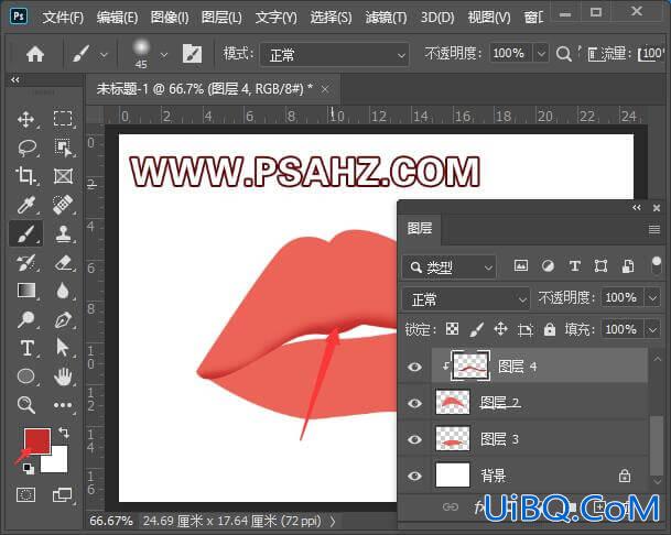 PS手绘性感的嘴唇素材图，性感少女的红唇，少女嘴唇。