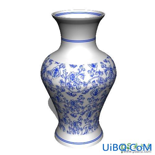 PS鼠绘一个3D效果的青花瓷瓶，青花瓷器。