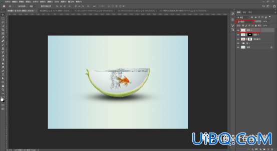 创意合成，在Photoshop中合成一个西瓜皮鱼缸