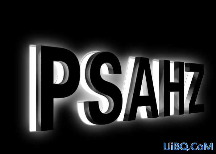 PS设计黑色发光吸塑字体，吸塑立体字效，塑料发光立体字
