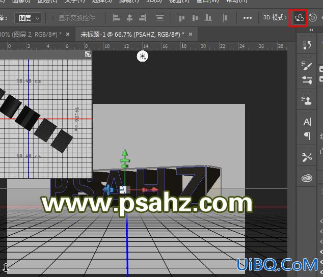 使用ps3d工具制作炫彩的立体字，3维立体效果的字体，3D字体。