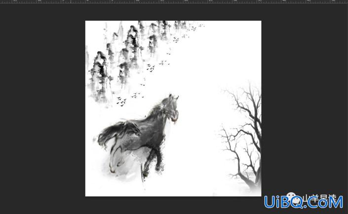Ps制作中国风水墨画骏马图,骏马水墨画图片、骏马水墨画素材。
