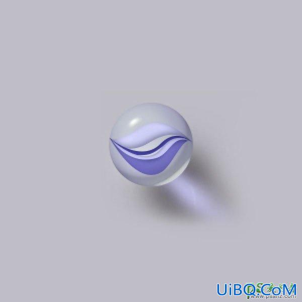 PS手绘一枚逼真的玻璃弹珠素材图，鼠绘玻璃珠失量图。