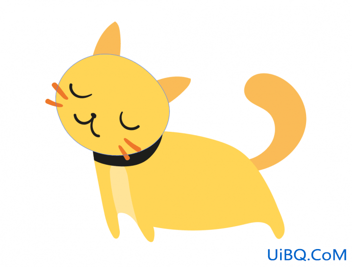 PS手工绘制可爱的卡通猫咪素材图，毛绒可爱的小猫咪。