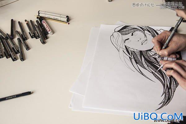 ps手绘复古风格插画图片实例
