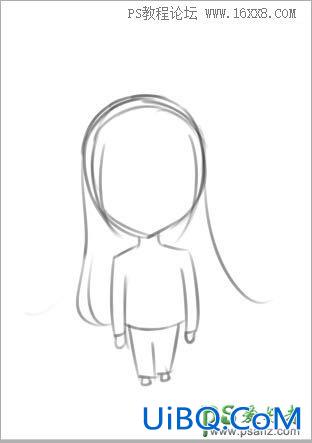 PS绘制可爱的穿校服的Q版小女生人像。Q版女生头像。