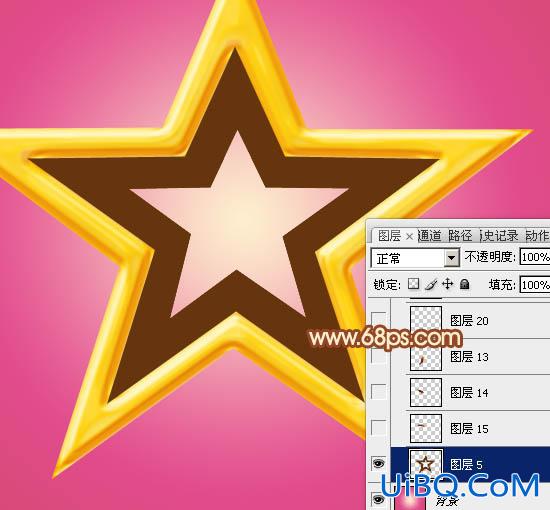 ps鼠绘立体五角星