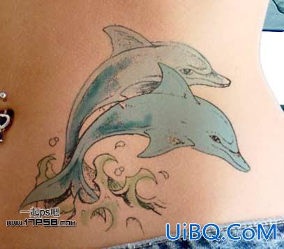 ps制作海豚立体纹身特效