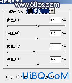 ps打造暗调青蓝色树林MM图片