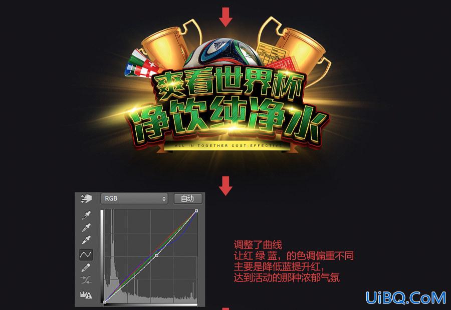 ps做世界杯宣传海报立体字