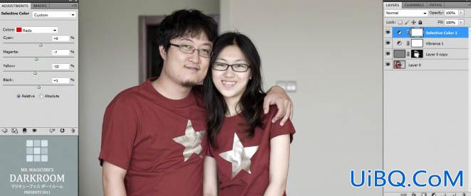ps给室内情侣图片添加淡淡的中性暖色
