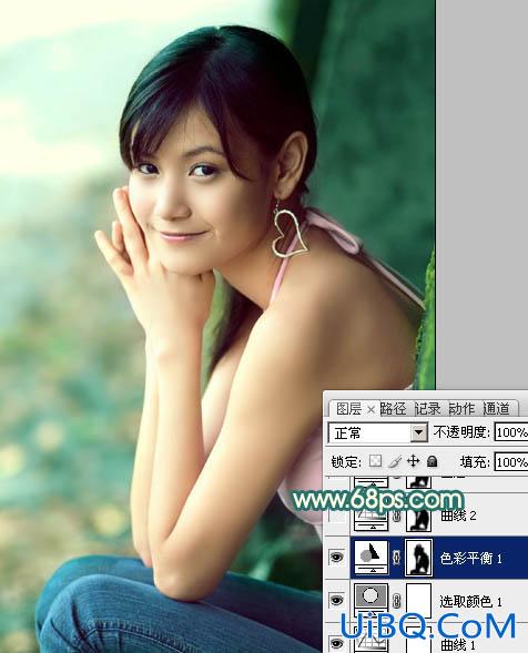 ps调出非主流柔美的青红色