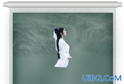 ps合成精美的水墨卷轴人物签名