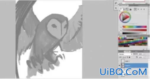 插画教程，在Adobe PS中创建奇幻手绘猫头鹰