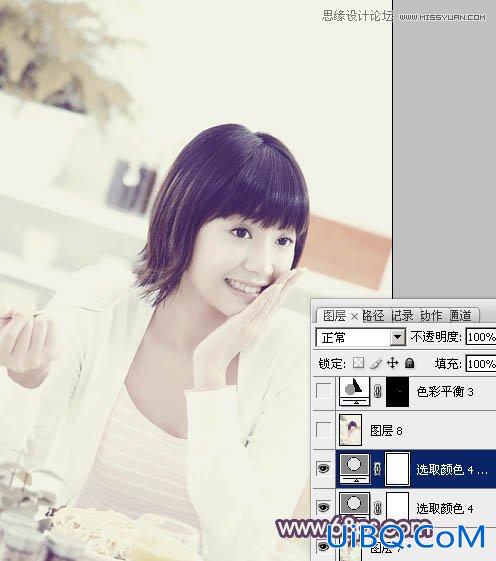 ps调出美女人像淡雅的唯美色调
