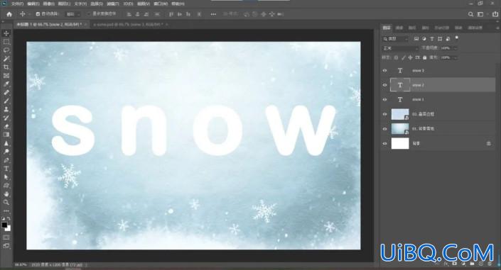 Photoshop冰雪字制作教程：利用图层样式及冰花素材制作质感效果冰雪字母