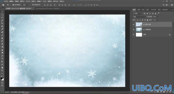 Photoshop冰雪字制作教程：利用图层样式及冰花素材制作质感效果冰雪字母