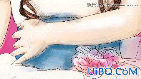 ps给美女照片转成清爽的水彩素描画效果