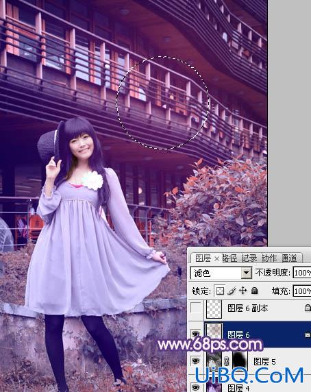 ps打造经典红蓝色外景人物图片