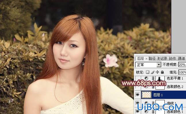 ps非主流暖褐色外景人物图片
