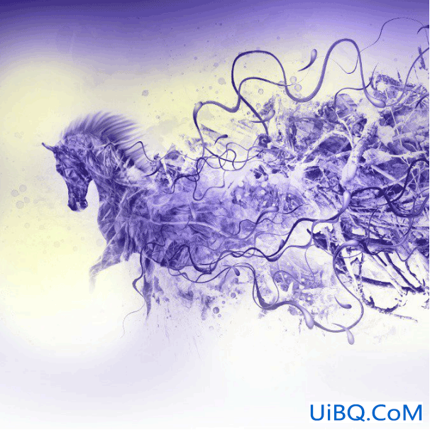 Photoshop插画制作教程：设计一幅艺术马插画图片,艺术的马匹造型插画。
