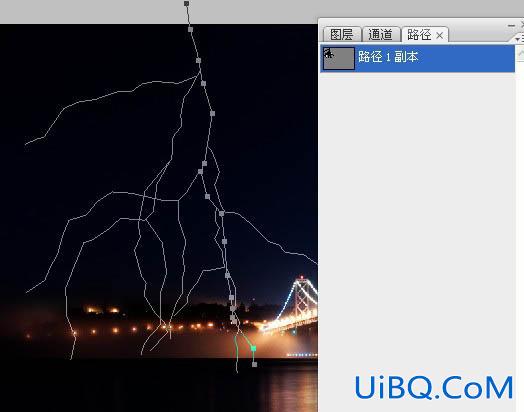 用ps路径制作闪电效果