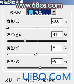 ps给树林人物图片加上强对比的青褐色