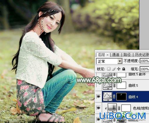 PS美女图片调色教程：给外景美女照片调出甜美的粉黄色效
