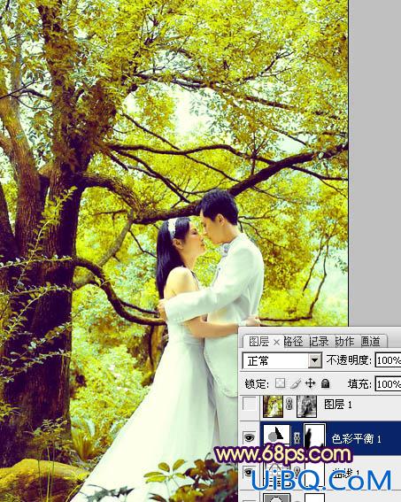 ps非主流柔和黄绿色教程