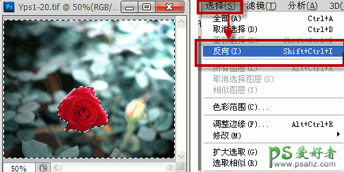 ps反选操作教程,ps反选快捷键,ps反选应用实例教程。
