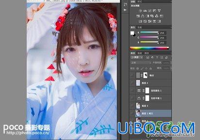 PS给古装美女外景照片调出亮白通透的皮肤